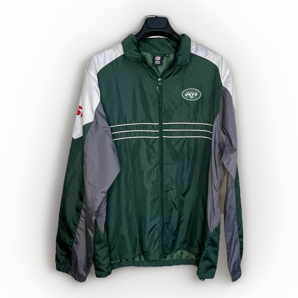 New York Jets Jacket Windbreaker Reebok‎ Sports Illustrated L Full Zip NFL